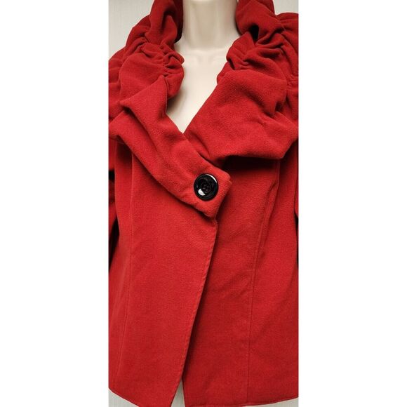 Multiples Women’s Single Breasted Long Sleeve Red Jacket Coat Size Large - Picture 8 of 11